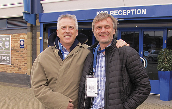 Artikkelforfatteren og Bob Latchford utenfor St. Andrews klar for Legends Day (eller hva jeg kalte det) og to dager med boksigneringer og vennskapelig prat. Venner for livet?